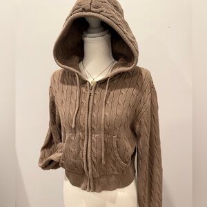 Brandy Melville Brown Cable Knit Sweater
